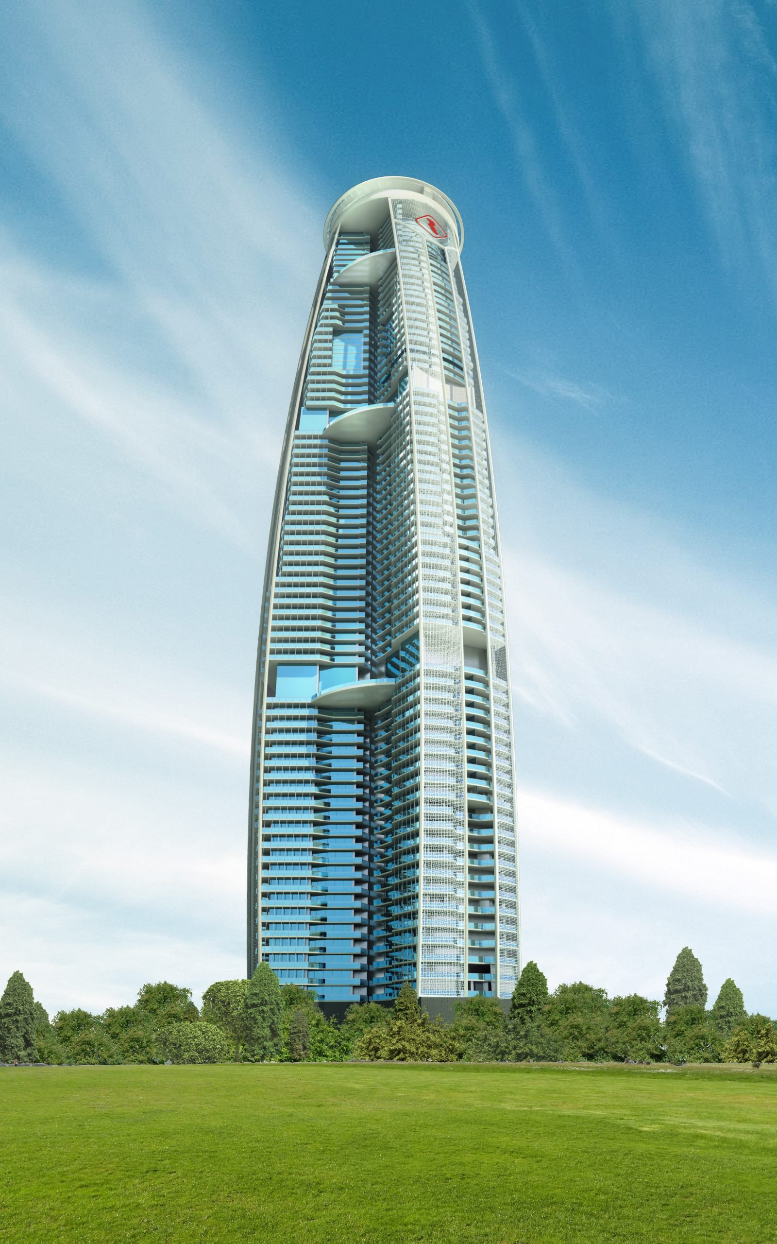Brys Buzz Noida, residential tower at dusk